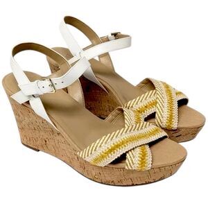 Naturalizer Zia2 Wedge Sandals, Yellow/White, Women's Size 11 M